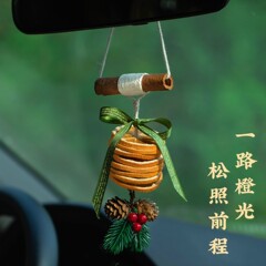 大橘大利橙片汽车挂件DIY植物干花车挂墙挂车挂饰装饰车用香薰