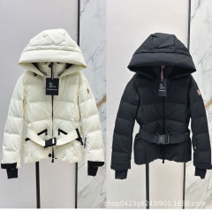 top 外贸Mon**er蒙家新款 胶囊系列束腰连帽 滑雪服90白鹅绒填充