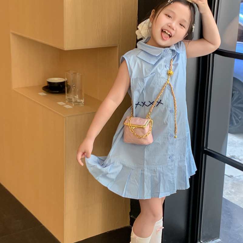Corea del Sur pequeña bolsa de hombro de niñas de moda diamante bordado bolso de bebé bolso de oro bolso de cambio para niños