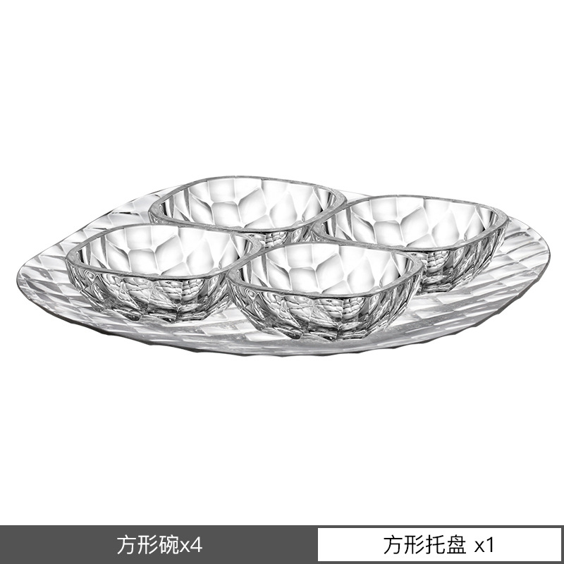 Cuencos de fruta de cristal importados de la República Checa, platos de gran tamaño de fruta seca doméstica, platos de fruta de alto valor facial. image 7