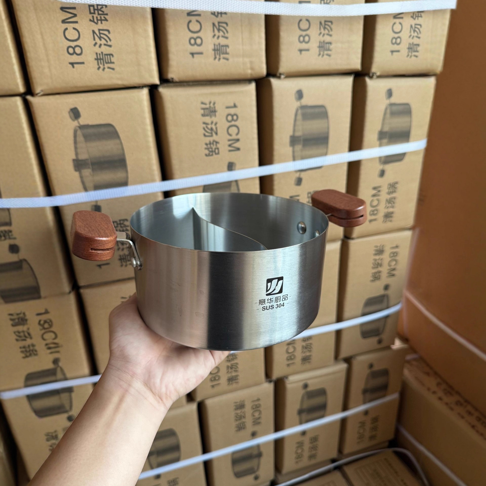 Olla Caliente Doble de Acero Inoxidable 304 Sin Recubrimiento Antiadherente para Cocina Universal