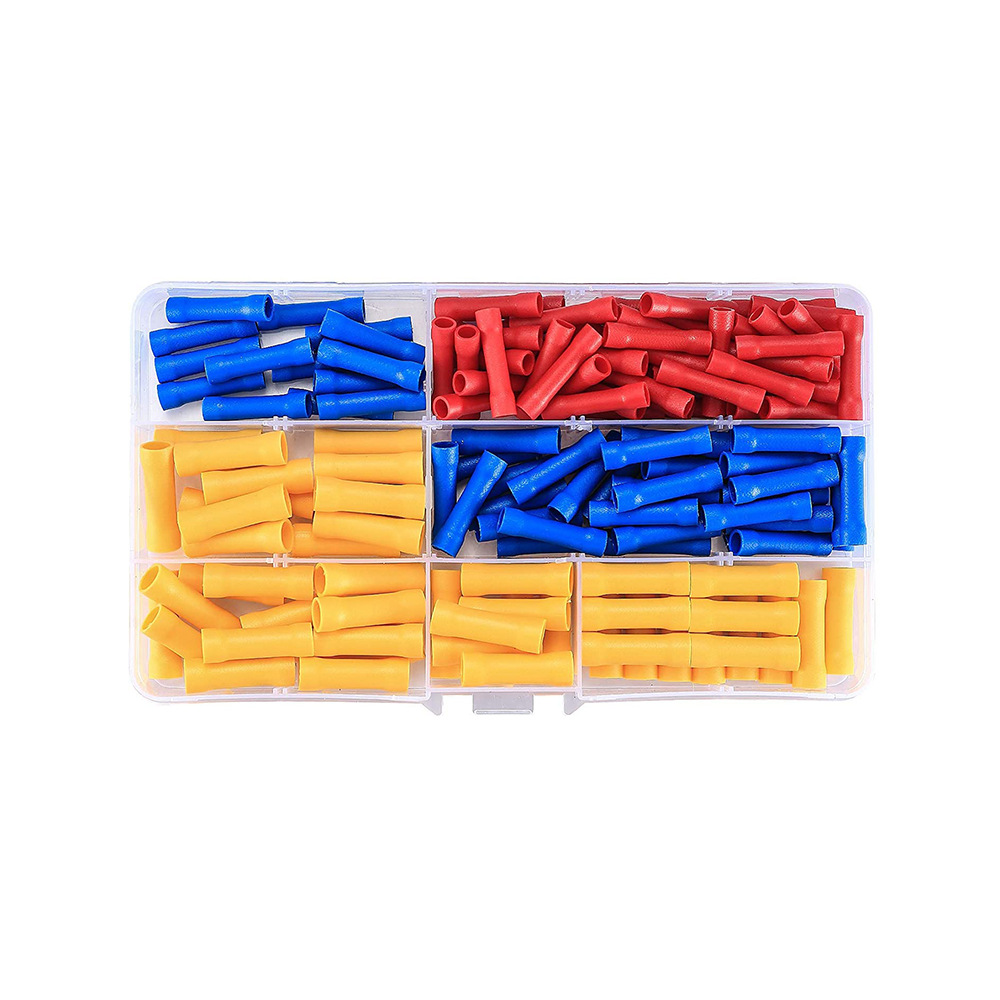 跨境批发 150pcs 冷压接线管型端子尼龙中接管绝缘接线中间连接器
