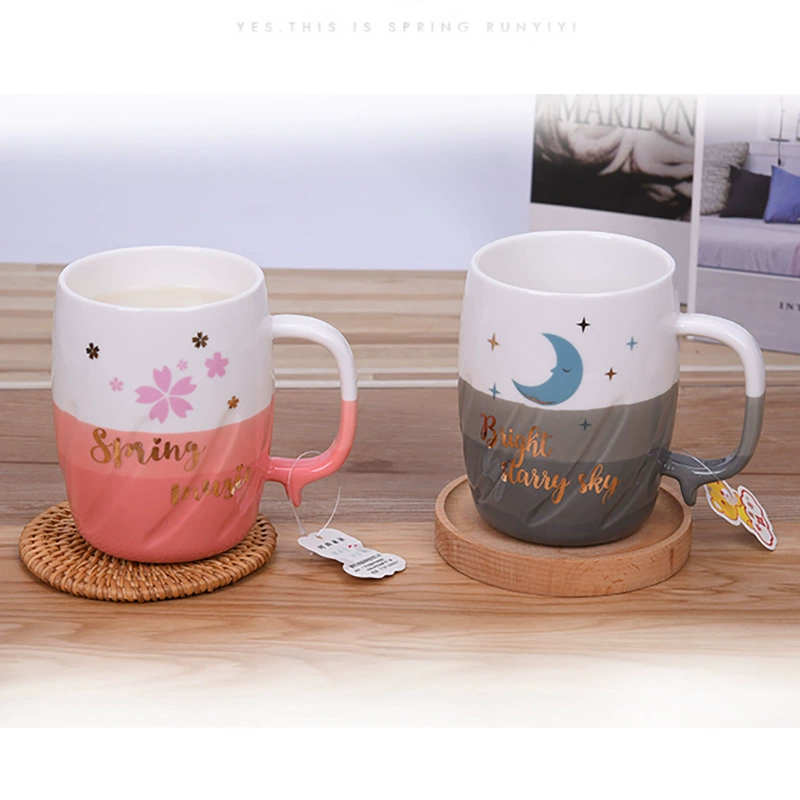 Creative coffee capacious ceramic tea cup for leisure, Nordic style, for beloved