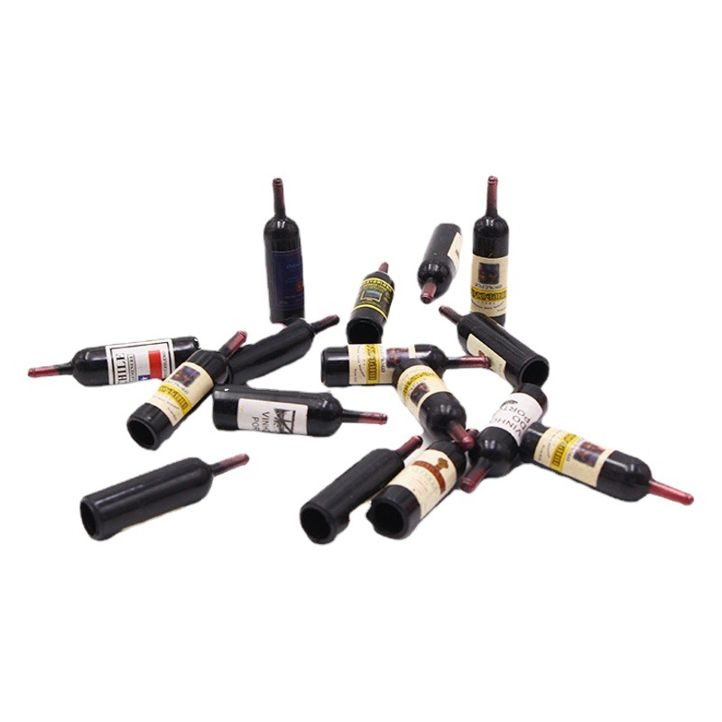 1:12 Dollhouse accesorios escena modelo micro paisaje decoración tiro mini simulación plástico botella de vino tinto