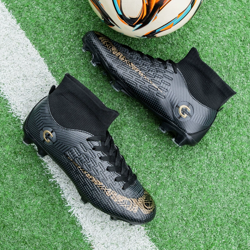 Трансграничные футбольные туфли больших размеров с высоким берцем, мужские и женские Молодежные студенческие тренировочные туфли, длинные гвозди, сломанные гвозди, взрослые детские туфли для ногтей, кроссовки