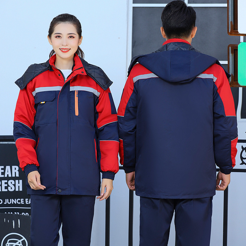 冬の綿服労働保護作業服は防寒服の綿入れのコートを取り外して耐摩耗性のある男性が綿入れを厚くしてカスタマイズすることができる|undefined