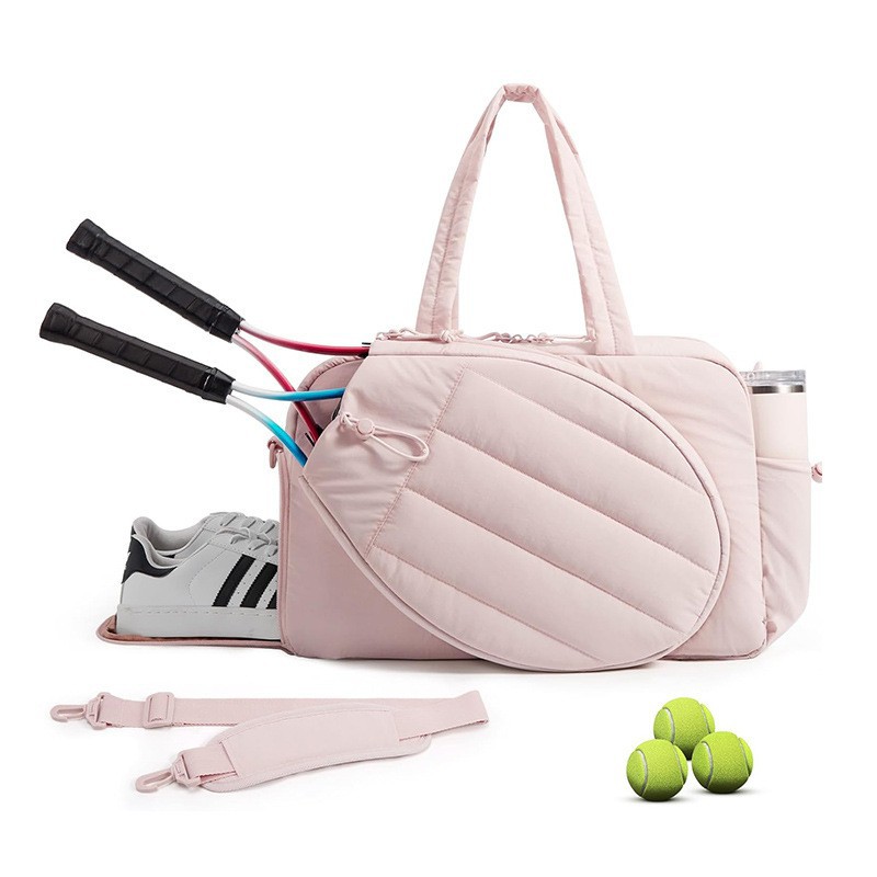 Bolsa de tenis acolchada bolsa de mano esponjosa bolsa deportiva de mujer raqueta cubierta plegable portátil zapato almacén bolso de hombro image 6