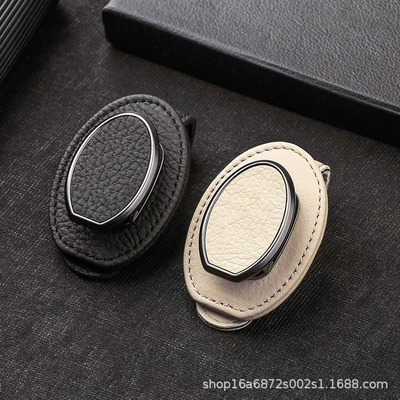 Cross-Border Car Sun Visor Storage Box, Multi-Functional Car Glasses Holder, Car Sunglasses Clip, Car Glasses Frame, Leather