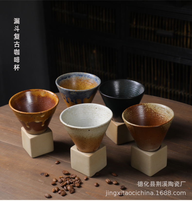 日式粗陶马克杯创意跨境杯子亚马逊爆款ins风杯子陶瓷复古咖啡杯详情3