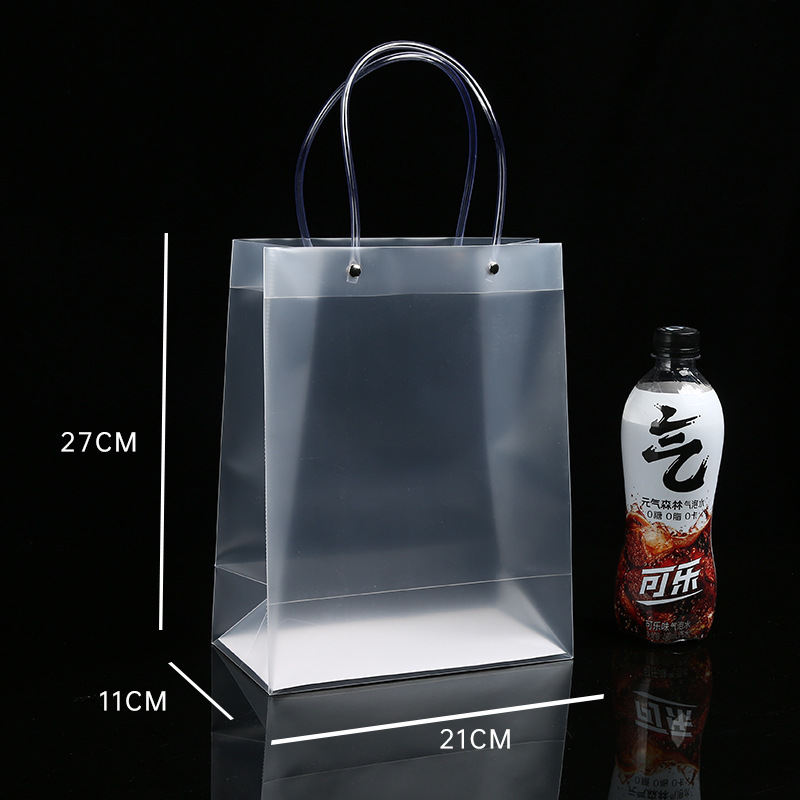 Spot pp bolso de mano transparente bolsa de regalo de plástico de pvc esmerilado bolsa de regalo de mano de boda logotipo personalizado a granel image 14