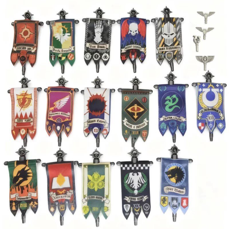Exclusively for Foreign Trade: Bare Figure Accessories, Flags, Game-Themed Medieval Army Building Block Toys Exclusively for Foreign Trade: Bare Figure Accessories, Flags, Game-Themed Medieval Army Building Block Toys
