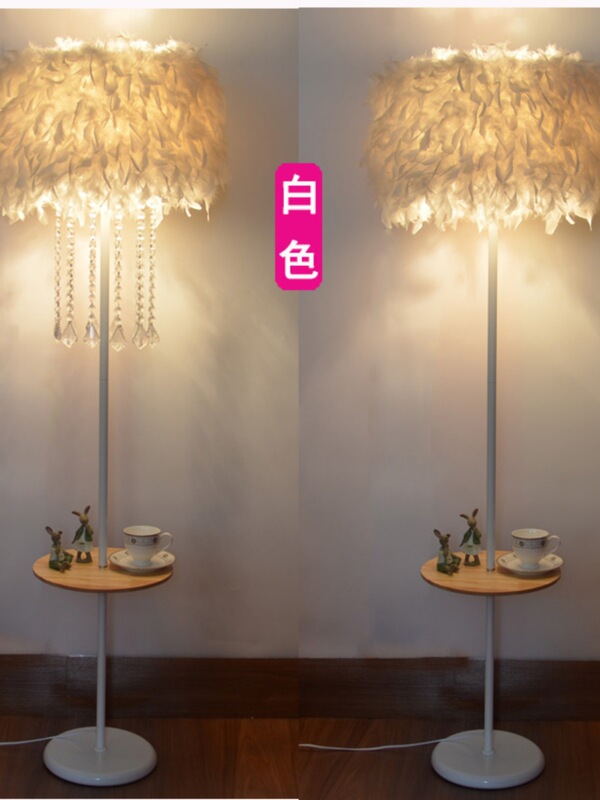 Trendy Crystal Feather White Floor-Standing Lamp for Weddings, Living Room, Study, Bedroom, Bedside Table Lamp, Streamer Fill Light Trendy Crystal Feather White Floor-Standing Lamp for Weddings, Living Room, Study, Bedroom, Bedside Table Lamp, Streamer Fill Light