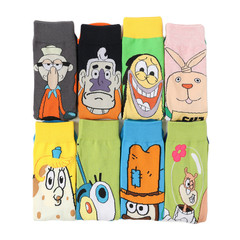 Wholesale trendy cotton socks manufacturers cute anime socks cartoon men's floral crew socks women's European and American long socks comic socks