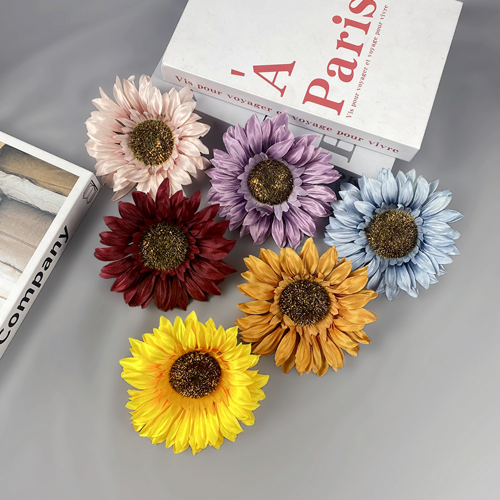 Simulación girasol ins viento decoración de la sala de estar props de fotografía boda al por mayor flores de sol hechas a mano diy regalos de flores falsas