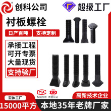 衬板螺栓8.8级高强度发黑鹅蛋丝椭圆头压板螺丝破碎机扁头螺栓