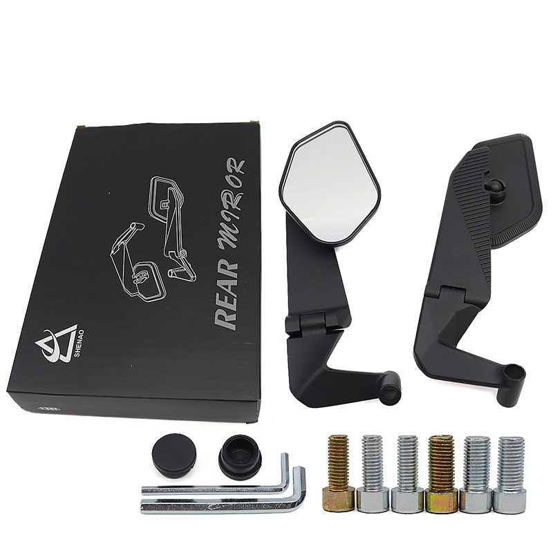 New Folding Motorcycle Rearview Mirror Modified Universal Flip-Up Wide-View Electric Vehicle Reflector Anti-Glare Mirror