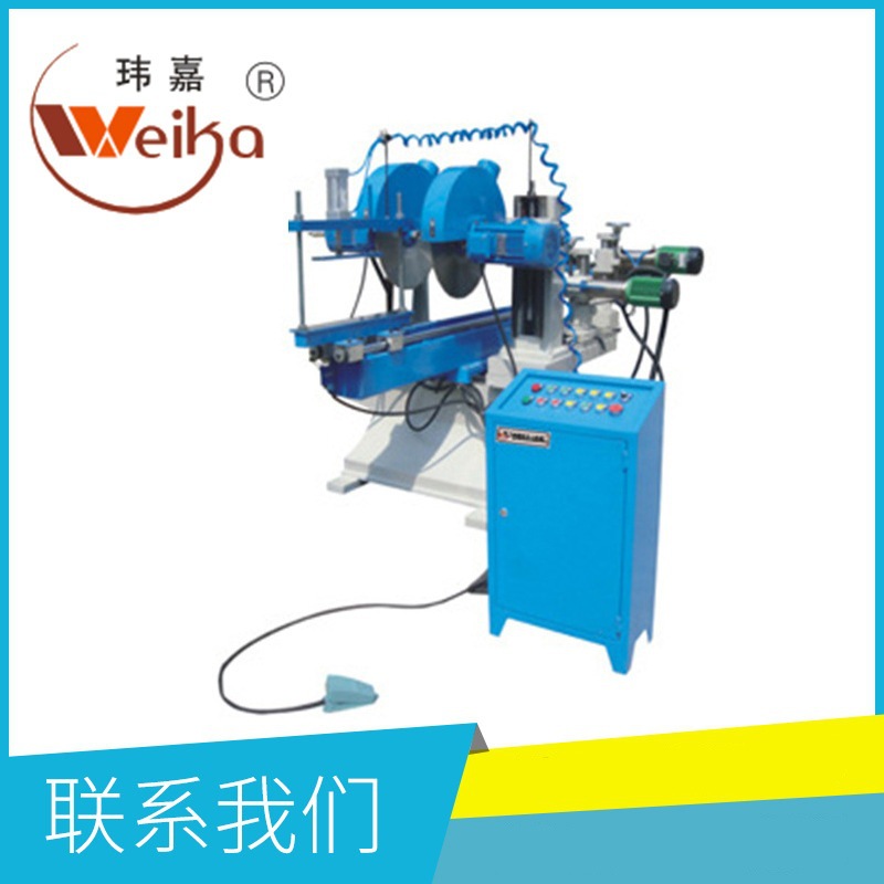 厂家批发 WK-8S自动双头圆锯附钻孔机 半自动木工家具制造机械