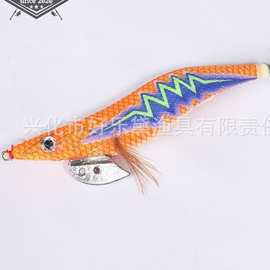 新款闪电纹夜光木虾 UV中性包装夜光鱿鱼钩 强夜光路亚厂家批发