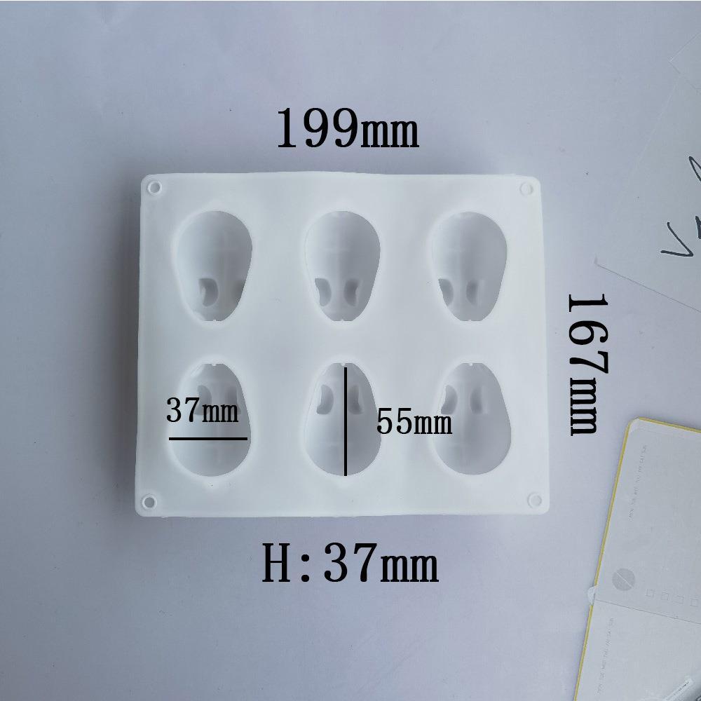 6 Rabbit Small 404 Chocolate Mold Food Grade Baking Supplies DIY Cookie Mold Cake Silicone Mold