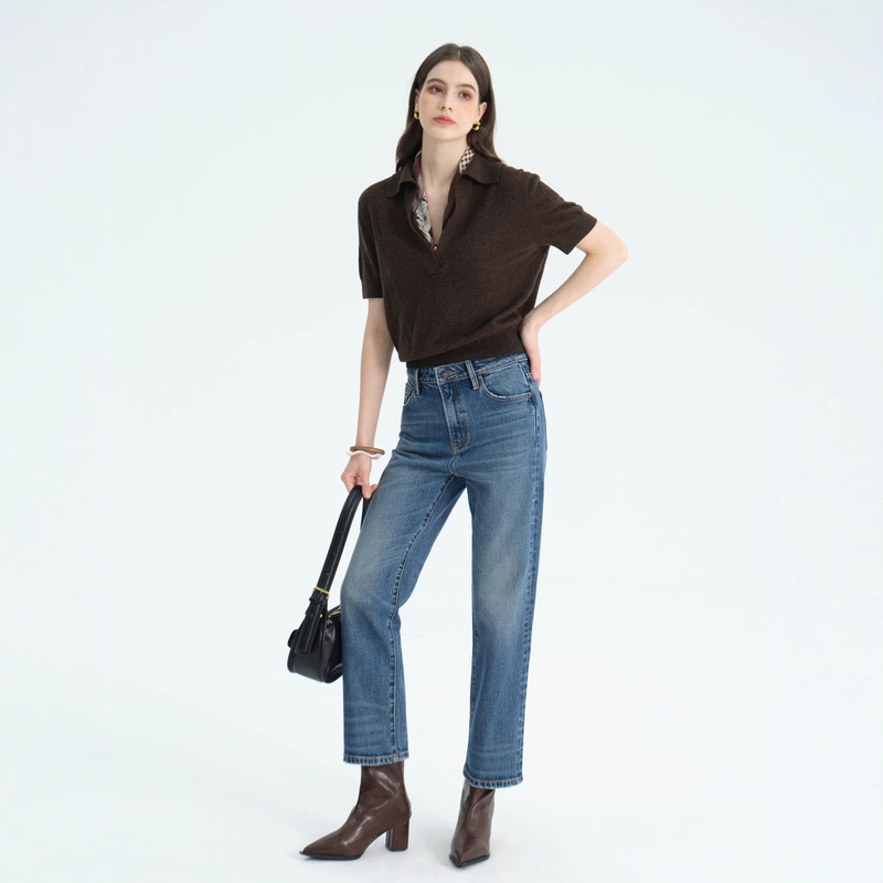 MBB High-End Nine-Inch Slim-Fit Jeans for Women, New Autumn-Winter High-Waisted Washed Slimming Narrow Straight-Leg Pants MBB High-End Nine-Inch Slim-Fit Jeans for Women, New Autumn-Winter High-Waisted Washed Slimming Narrow Straight-Leg Pants