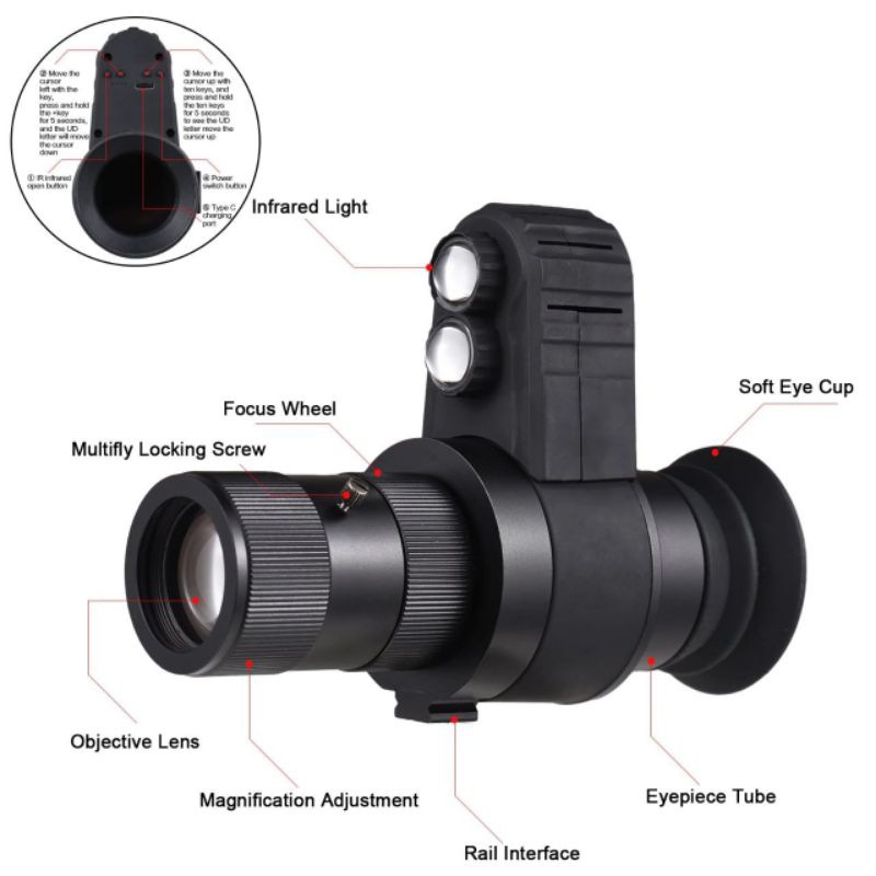 Night Vision Infrared Hunting Scope With Hd Zoom Focus Telescope_voghion.com