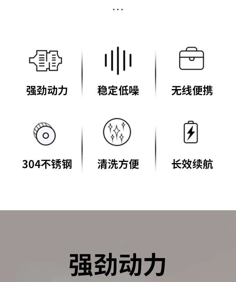 电动奶泡打蛋器Type-C304不锈钢三档动力调节充电式快充手持式
