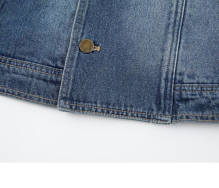 Women's Casual Stylish Trench Coat Short Collared Denim Jacket Spring Autumn New Fashion Style_mkmklike.com
