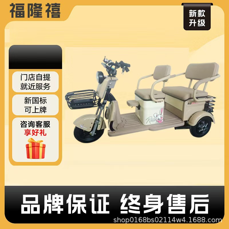 Nuevo triciclo eléctrico, pequeña fábrica de origen doméstico, asiento trasero, caja de carga variable, pequeño triciclo para damas y ancianos