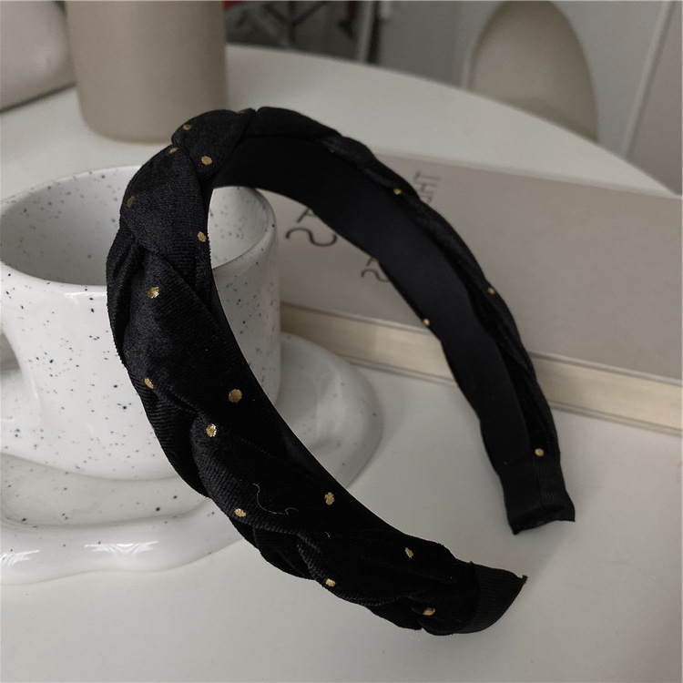 Twist trenza alta Cráneo diadema superior cara pequeña horquilla de terciopelo retro francés nuevo Internet celebridad diadema engrosada mujer Otoño e Invierno