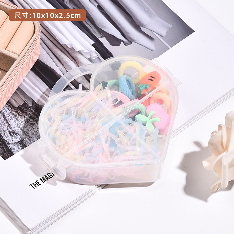 Nuevo estilo para niños pequeña princesa bolso para el cabello anillo para el cabello niña macaron fresco y dulce cuerda para el cabello lindo juego de accesorios para el cabello caja de regalo