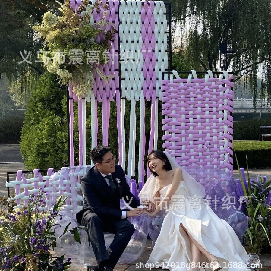 Decoración de borla de boda DIY bebé anti-colisión cortina colgante boda al aire libre elementos multicolores diseño al aire libre sala de bodas línea gruesa