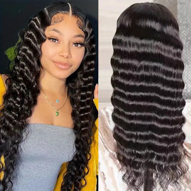 Cross-border foreign trade European and American fashion front lace water ripple curly hair wig Africa hot front lace full head cover Cross-border foreign trade European and American fashion front lace water ripple curly hair wig Africa hot front lace full head cover