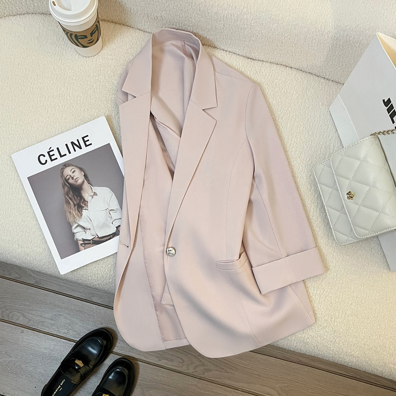 Light Pink Blazer for Women, Thin Style, 2026 Summer New Model, Elegant and High-End, Gentle and Stylish Casual Top Light Pink Blazer for Women, Thin Style, 2026 Summer New Model, Elegant and High-End, Gentle and Stylish Casual Top