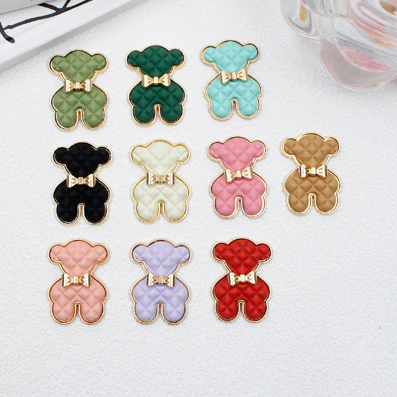 Factory direct supply creative DIY jewelry accessories mobile phone shell beauty hair clip electroplating handmade material bear material