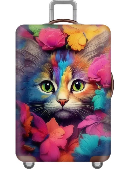 cabeza de gato colorida