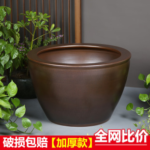 Jingdezhen Ceramic Large Water Tank Fish Tank Antique Old Tank Lotus Water Lily Flower Pot Feng Shui Ancient Living Room Tank
