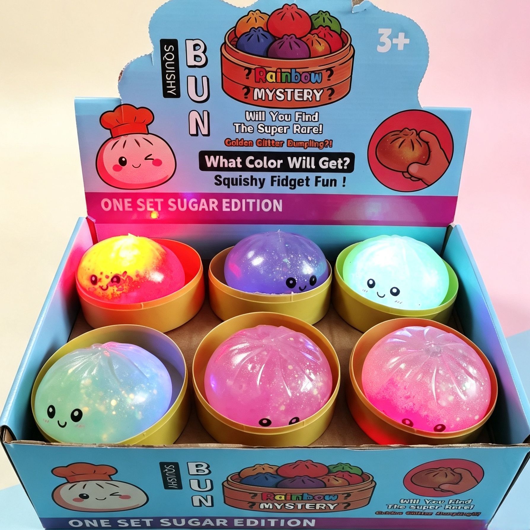 8.5cm pectin buns with flashing lights (144 pieces per box/12 pieces per box + free steamer)