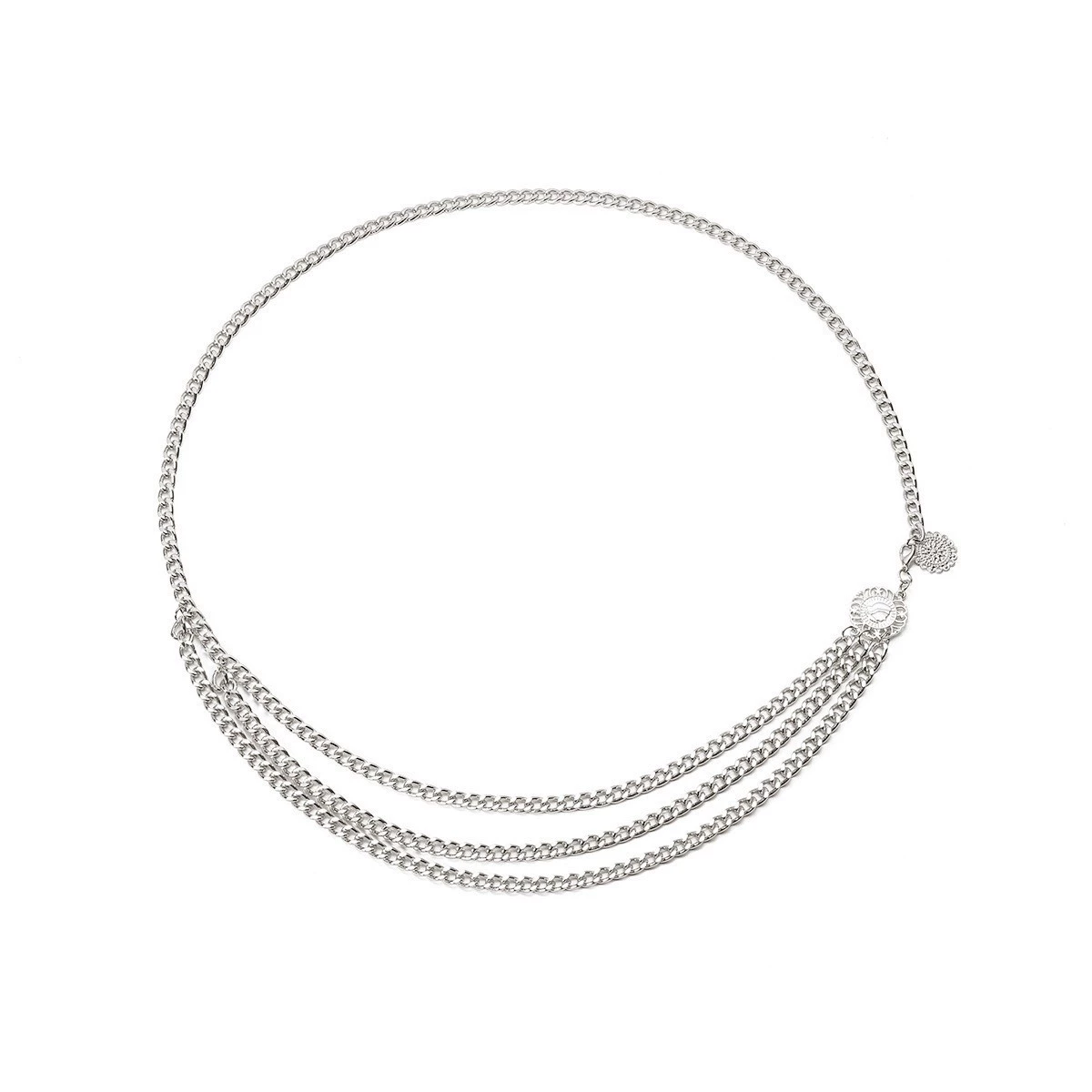 Runle летнее солнцезащитное ожерелье пояса — модная солнечно-управляемая цепочная часть пояса, золотое солнце или серебро