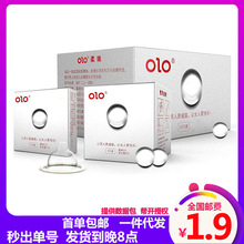 OLO增长柔珠5+5安全套玻尿酸情趣加长阴茎套异形男用一件代发