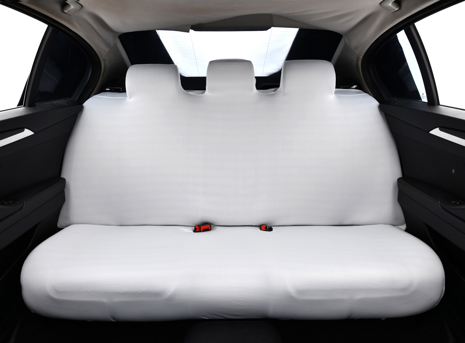 Elastic car cooling rear seat cushion cover, ice silk backrest seat cushion integrated seat protector, universal fit