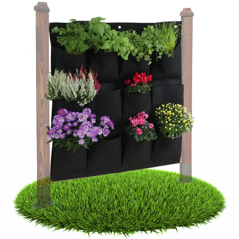Vertical Greening Planting Wall Plant Wall Felt Planting Bags Non-Woven Plant Bags Green Plant Wall Storage Hanging Wall Bags