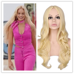 Barbie Movie Barbie Wig Costume Bobble Hair Long Straight Middle Part Blonde Cosplay Wig