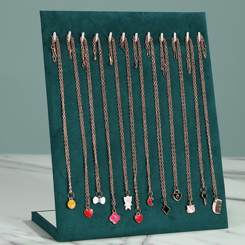 Factory price suede L-shaped necklace bracelet display storage rack pendant rack jewelry display stand manufacturer Factory price suede L-shaped necklace bracelet display storage rack pendant rack jewelry display stand manufacturer
