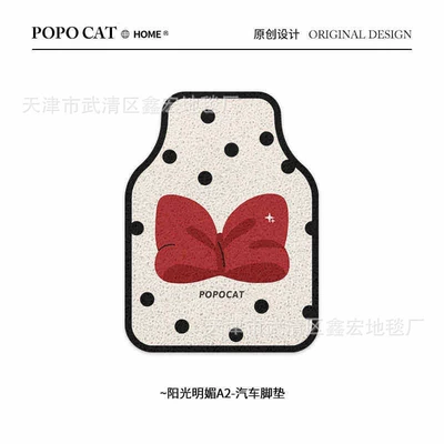 New bow car wire loop foot mat co-pilot floor mat dirt-resistant wear-resistant easy to clean non-slip main driving mat (Avtomobil döşəmə paspasları) - bow-01-4648cm-silk-circle