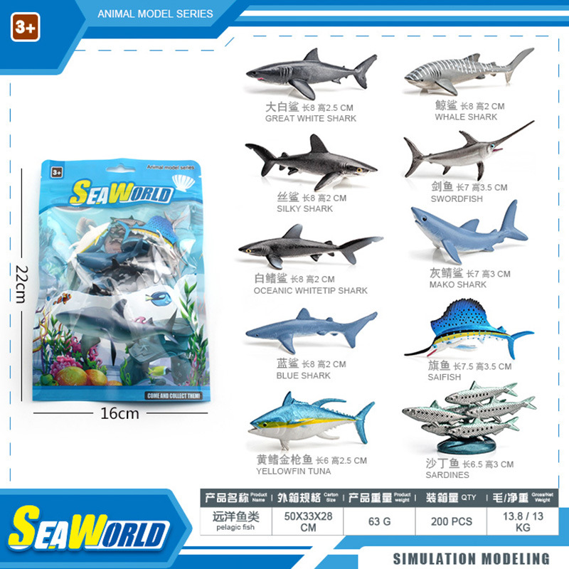 Simulación transfronteriza Ártico y Antártico animales pescados marinos animales prehistóricos modelo de conchas de pingüino bolsa de decoración