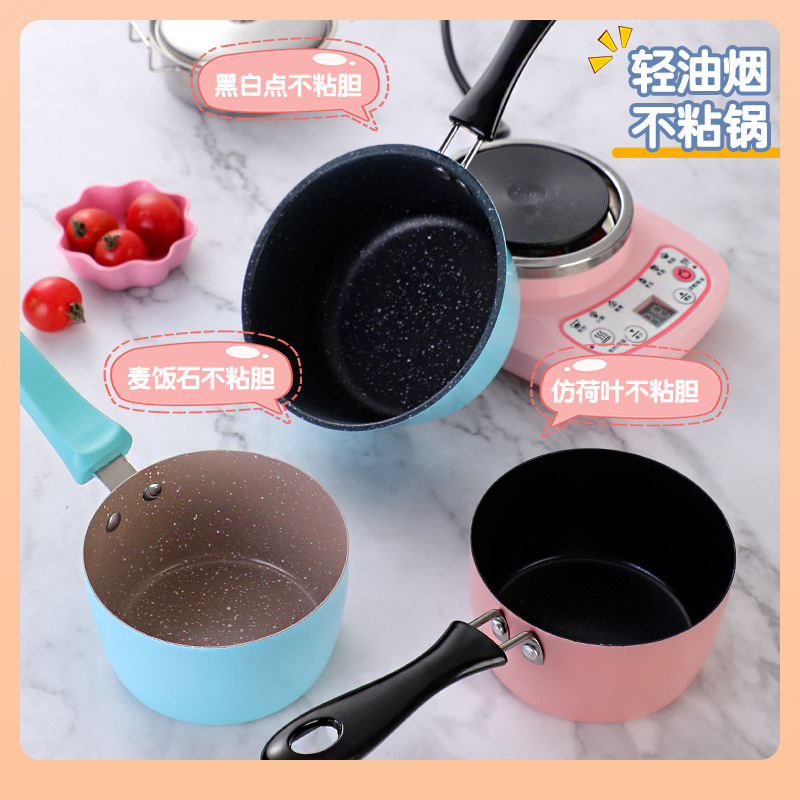 ◍ Mini sartén sartén antiadherente sartén sartén de huevo frito mini cocina juego de comida realmente cocina olla pequeña para niños olla pequeña rosa