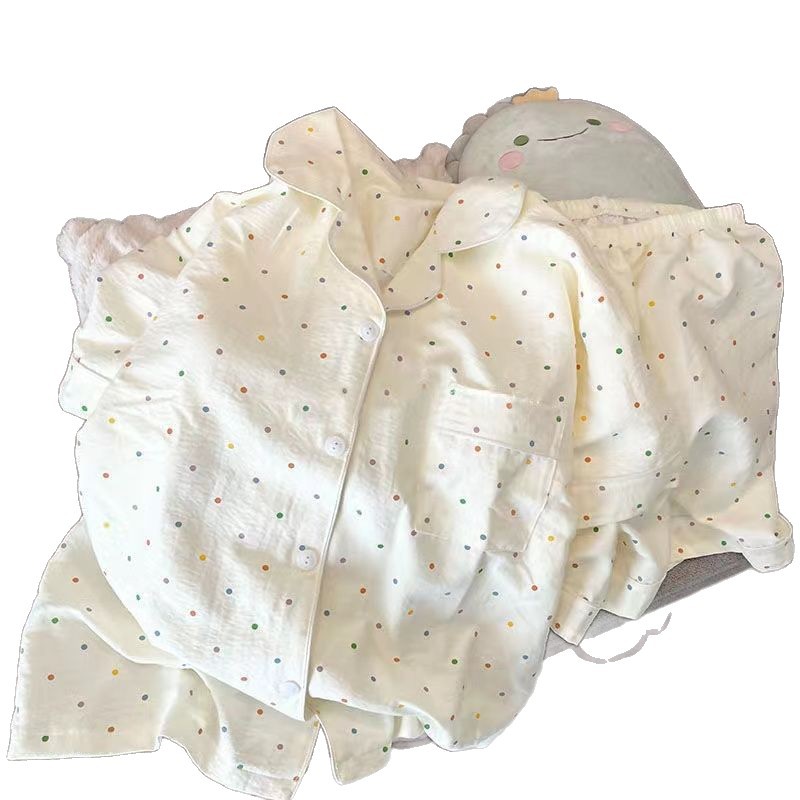 Nube de algodón pijama de mujer grande suelto pantalones cortos de mangas cortas de verano nuevo dormitorio se puede usar ropa para el hogar