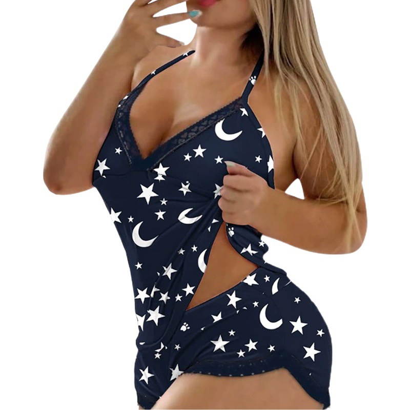 Трансграничные горячие продажи европейской и американской внешней торговли Новое сексуальное нижнее белье соблазнительный слинг с рюшами сексуальный домашний комплект из двух предметов