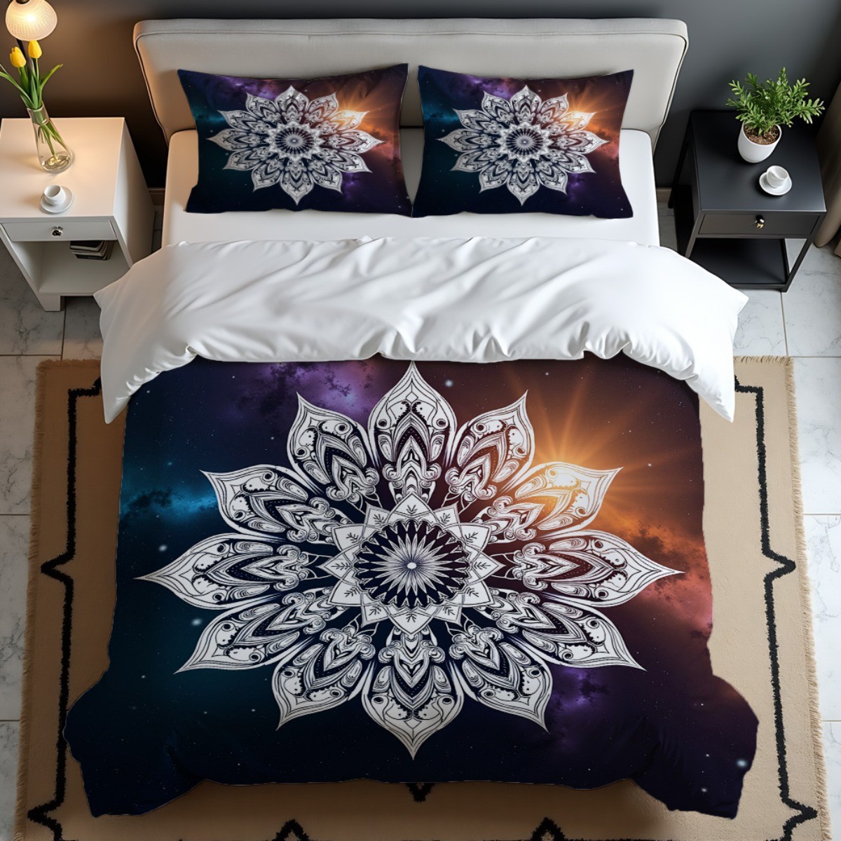 Transfronterizo textil para el hogar Mandala impresión digital quilt kit suave piel transpirable portador TEMU / JIT