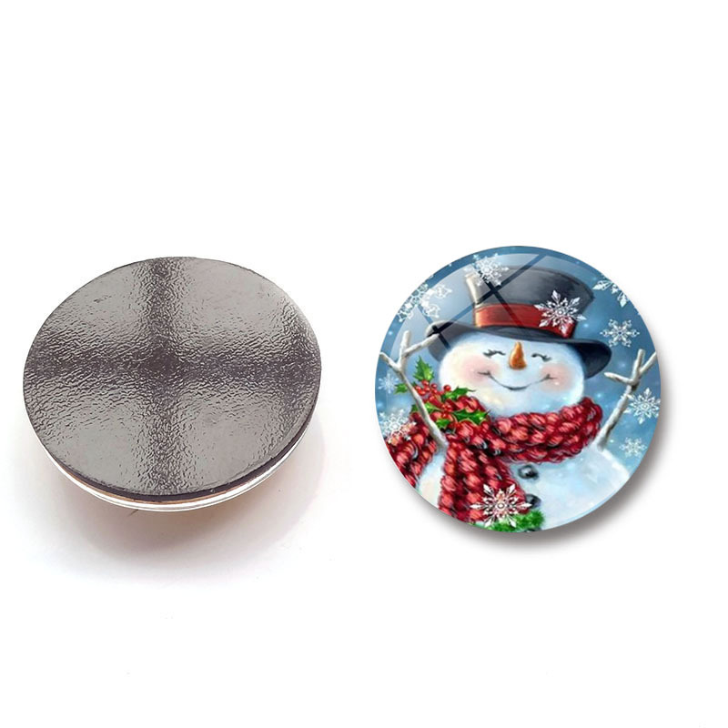 30MM 산타 클로스 눈사람 크리스탈 유리 냉장고 스티커 창조적 인 가정 장식 마그네틱 화이트 보드 스티커 크리스마스 선물